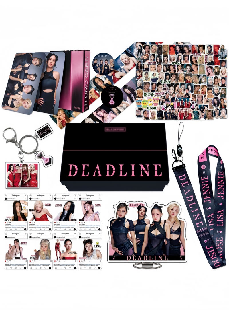 Harse K-pop Fan Gift Box Set – Includes Lomo Cards, Keychains, Stickers, Lanyards, Photo Standees & Decorative Tapes - Image 1