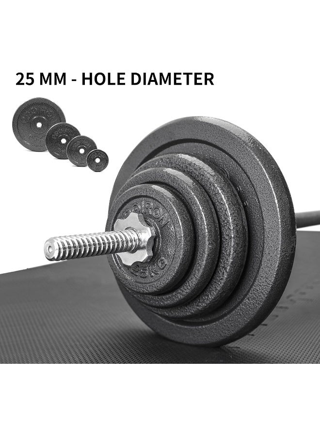 PROIRON Cast Iron Weight Plates Set for 1" Dumbbell Handle Bar 2 x 10KG - Image 5