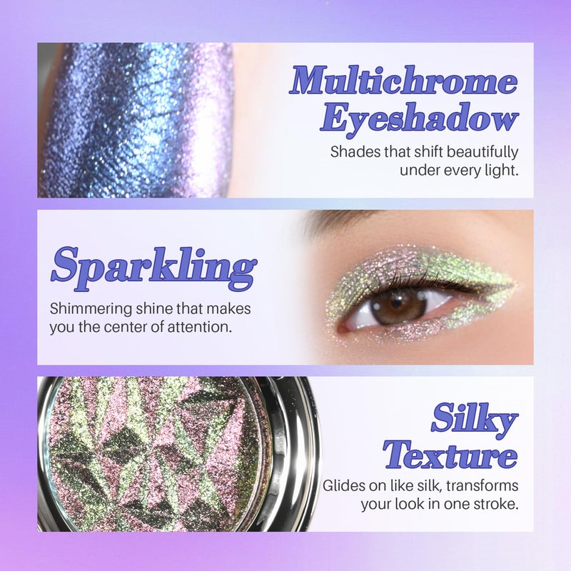 CHARMACY Duochrome Eyeshadow, Insane Shifters Chameleon Eyeshadow, Creates High-Impact, Metallic Eye Looks, 100% Vegan and Cruelty Free (Chameleon-#810, 0.06 Ounce (Pack of 1)) - Image 4