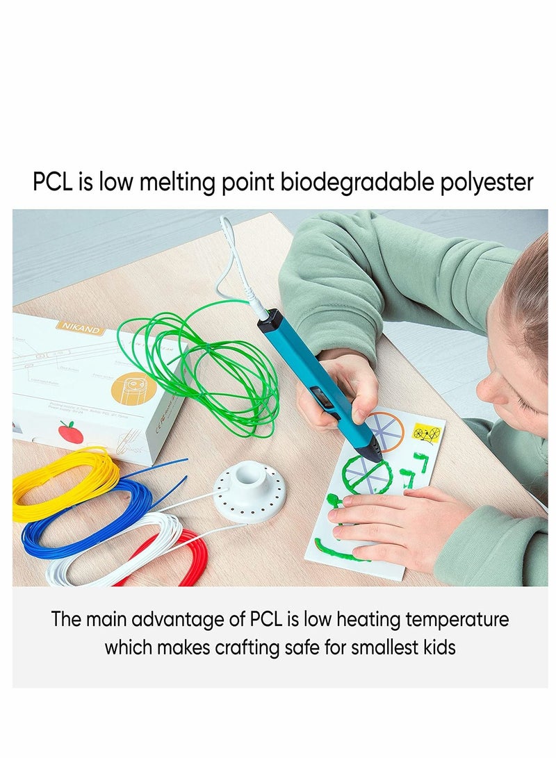 3D Pen Filament Refills PCL, 3D Printing Pen Filament 3D Printer Filament for Most Intelligent 3D Pen Low Heating, It is The Safest for Children to Use, 20 Colors 1.75mm 5M - Image 5