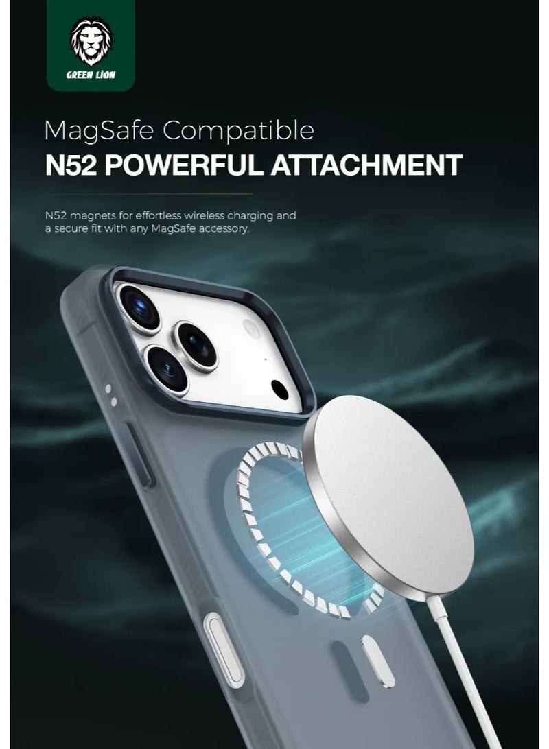 GREEN LION iPhone 17 Pro Matte MagSafe X Case / iPhone 17 Pro Max  MagSafe Cover - Blue Titanium - Image 2