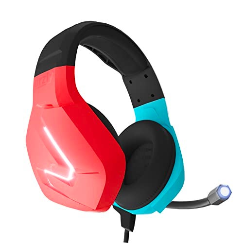 Orzly Gaming Headset with Mic for Nintendo Switch OLED and Lite Joycon Color Match with Led Light Microphone & Remote - Hornet RXH-20 Tanami Edition - Image 1