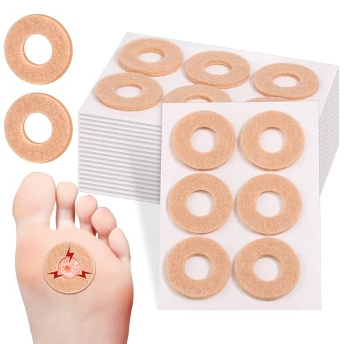 Dexpinzo 84 Pcs Callus Cushions for Bottom of Feet Self Adhesive Donut Corn Remover Pads Corn Patches for Foot Toes Blister Bunion Wart Pain Relief Prevention PadsSkin Color - Image 2