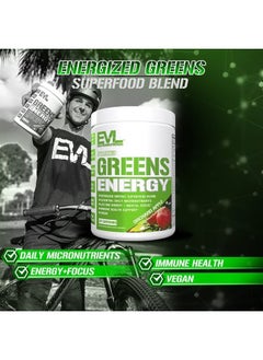Evlution Greens and Superfoods Energy Drink Powder - EVL Super Greens Powder Smoothie Mix with Caffeine Spirulina Chlorella and Wheat Grass - Vegan Greens Superfood Powder for Energy Focus and Immunity  - Image 2