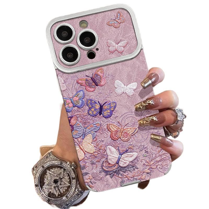 MS Silicone Protective Case for HONOR 400 Pro with Drop Protection and Colorful Butterfly Pattern plus Shockproof plus Electroplated Finish plus High Gloss Appearance in Silver - Image 4