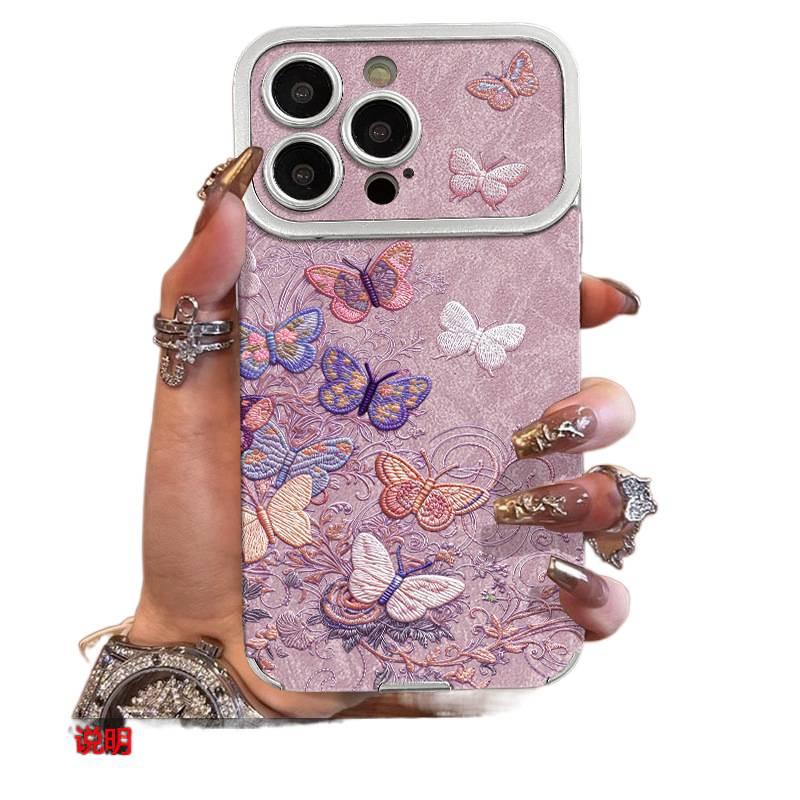 MS Silicone Protective Case for HONOR 400 Pro with Drop Protection and Colorful Butterfly Pattern plus Shockproof plus Electroplated Finish plus High Gloss Appearance in Silver - Image 1