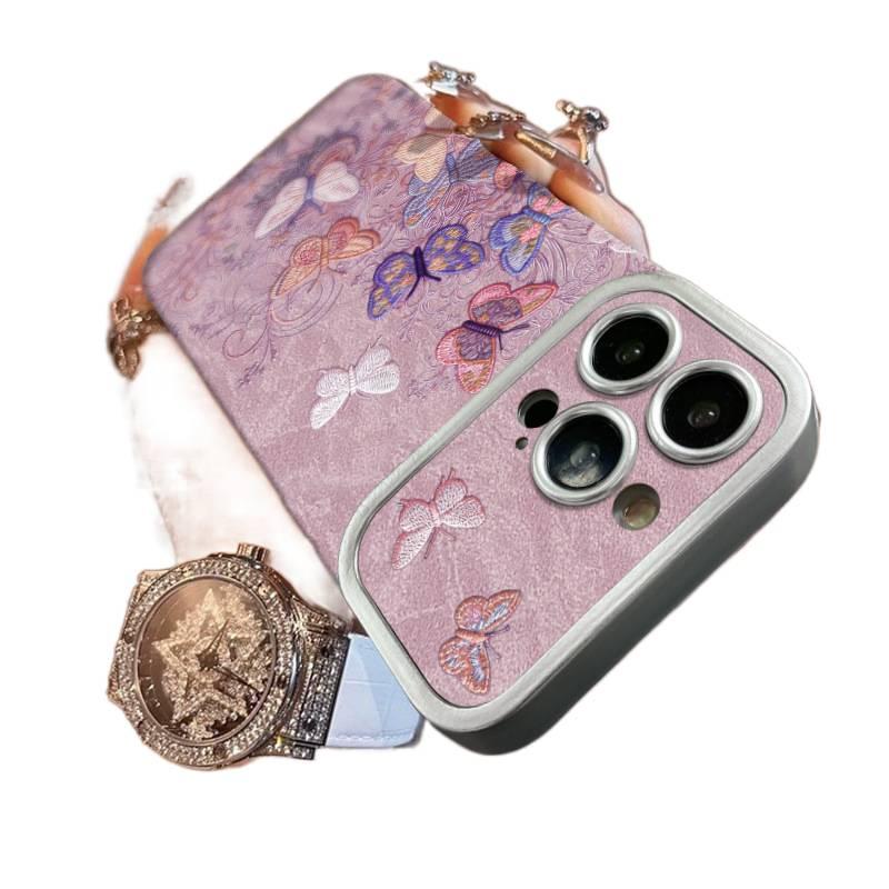MS Silicone Protective Case for HONOR 400 Pro with Drop Protection and Colorful Butterfly Pattern plus Shockproof plus Electroplated Finish plus High Gloss Appearance in Silver - Image 3