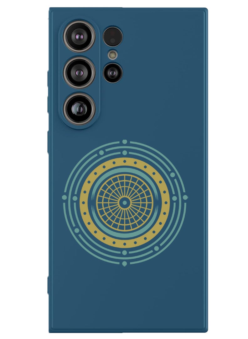 Theodor Protective Slim Fit Case Liquid Silicone Cover with Full Body Protection Anti-Scratch Shockproof Case For Samsung Galaxy S25 Ultra (Blue) - Mandala 2 - Image 1
