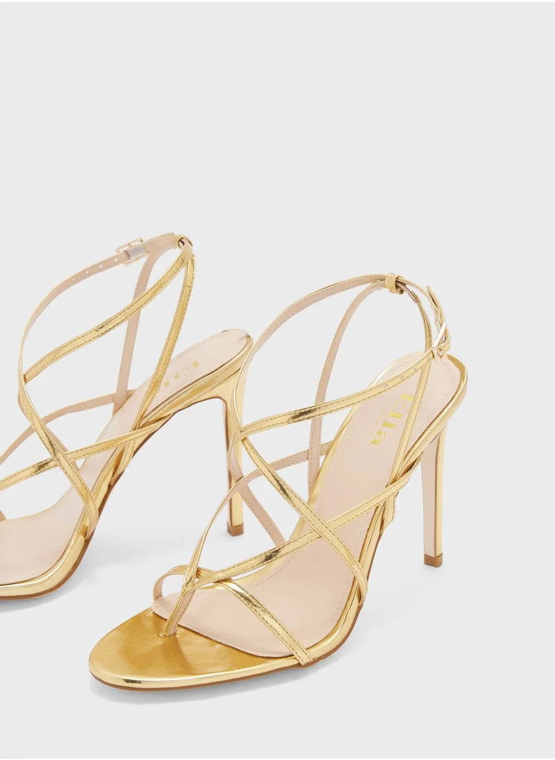 ELLA Criss Cross Multi Strap Heeled Sandal