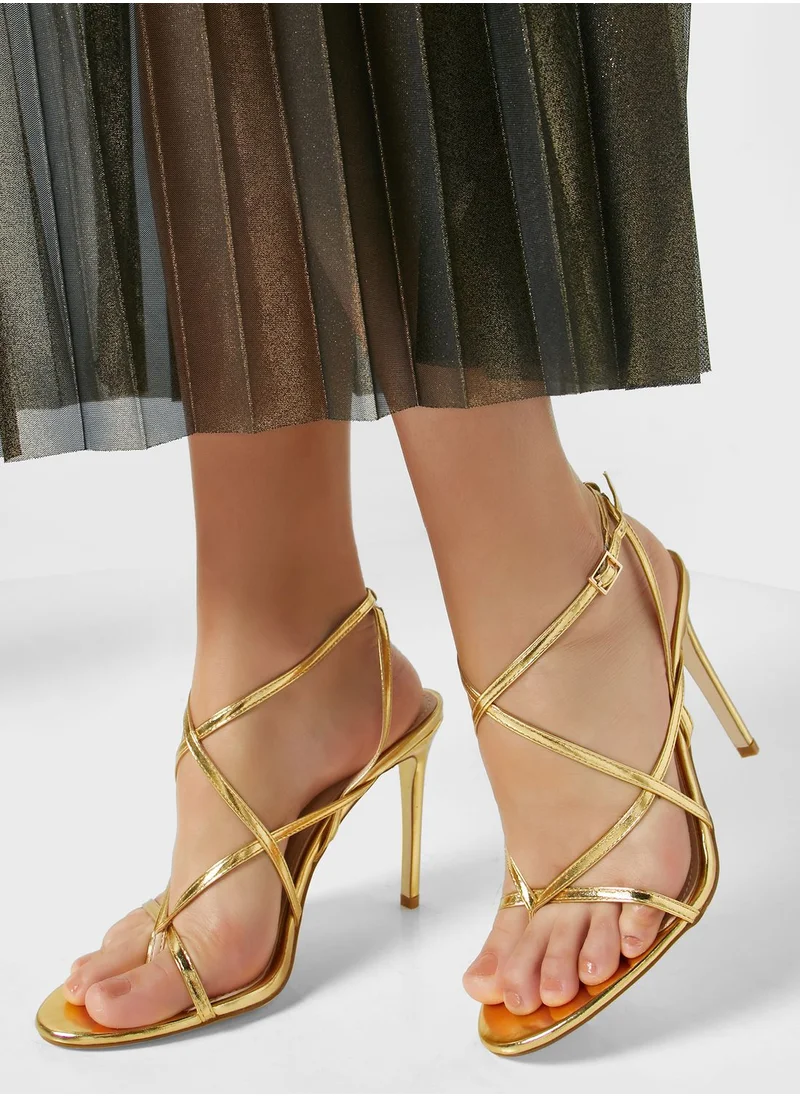 ELLA Criss Cross Multi Strap Heeled Sandal