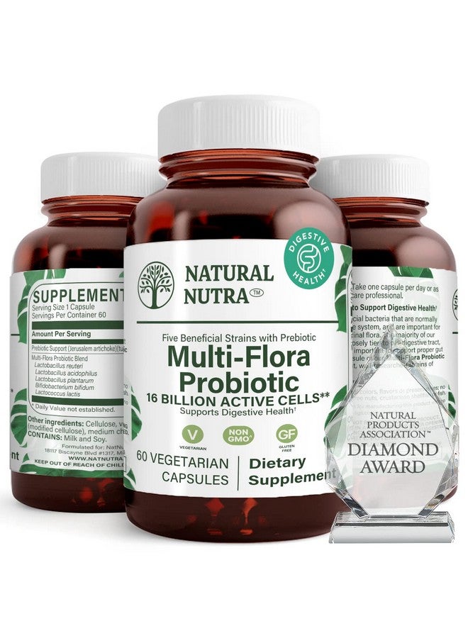 Natural Nutra Ultimate Flora Probiotic For Women And Men Improves Digestion Immune System Reducing Inflammation Multi Strain With Lactobacillus Acidophilus 60 Capsules - Image 2