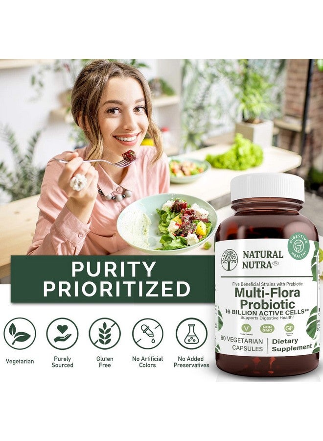 Natural Nutra Ultimate Flora Probiotic For Women And Men Improves Digestion Immune System Reducing Inflammation Multi Strain With Lactobacillus Acidophilus 60 Capsules - Image 4