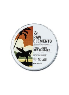 raw elements Mike Fields Face & Body Organic Sunscreen Tin Spf 30 Nonnano Zinc Oxide Waterresistant 80 Min Reef Safe All Ages Safe Travel Sunblock 1.8 Oz  - Image 1