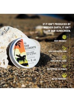 raw elements Mike Fields Face & Body Organic Sunscreen Tin Spf 30 Nonnano Zinc Oxide Waterresistant 80 Min Reef Safe All Ages Safe Travel Sunblock 1.8 Oz  - Image 3