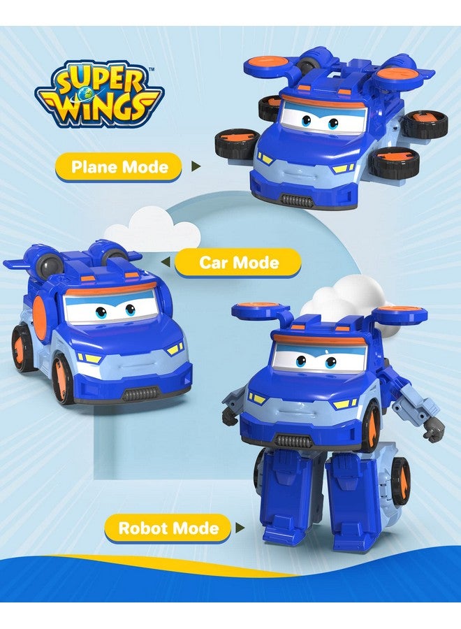 Super Wings 5 Inch Transformable Toys Leo Action Figure, Transforming Airplane to Robot, Season 5 New Character, Fun Toy Plane for 3 4 5 Years Old Boys Girls, Preschool Birthday Gift for Kids, Blue - Image 2