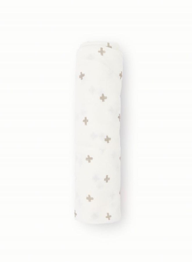 little unicorn بطانية لف الأطفال من ليتل يونيكورن مصنوعة من قماش ناعم ومطاطي | فائقة النعومة مع مرونة وتنفس مثالي لللف (رمادي متقاطع) - Image 4