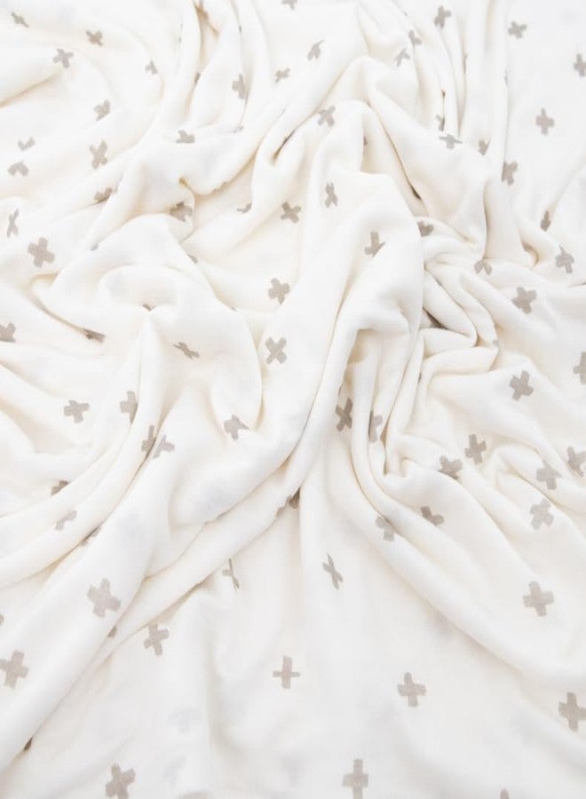 little unicorn بطانية لف الأطفال من ليتل يونيكورن مصنوعة من قماش ناعم ومطاطي | فائقة النعومة مع مرونة وتنفس مثالي لللف (رمادي متقاطع) - Image 2