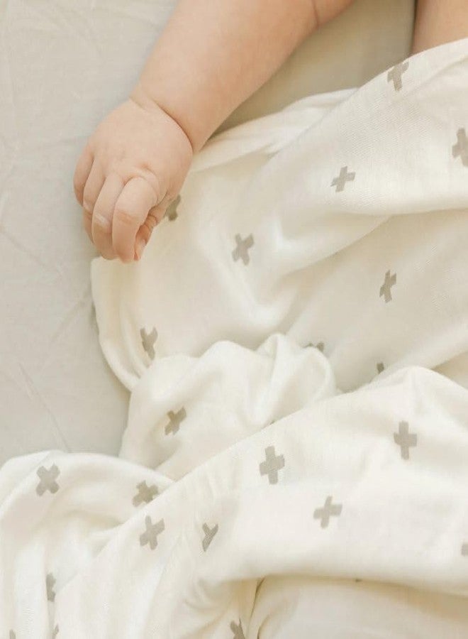 little unicorn بطانية لف الأطفال من ليتل يونيكورن مصنوعة من قماش ناعم ومطاطي | فائقة النعومة مع مرونة وتنفس مثالي لللف (رمادي متقاطع) - Image 5