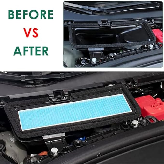 TSTESE 2 Pack Air Filter HEPA Replacement Accessories Compatible with Tesla Model 3 2025 2024 2023 2022 2021 Cabin Filter Kit Intake Protector Cover Adapter Exterior HEPA Intake Filter - Image 3
