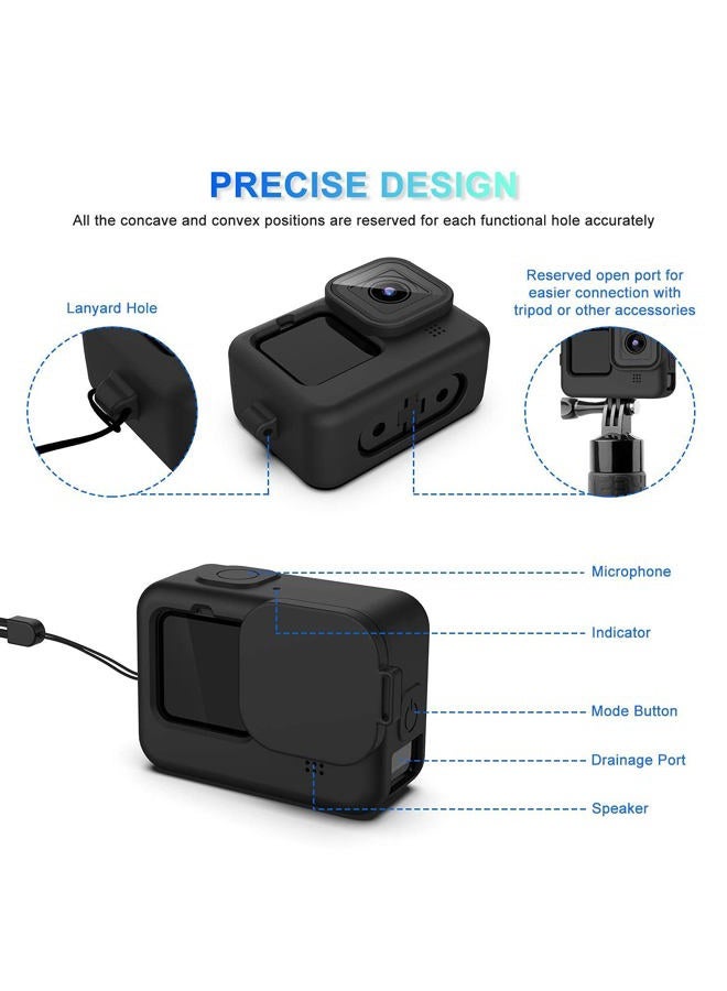 Kuptone Accessories Kit for 11 10 9, Silicone Sleeve Protective Case with Rubber Cap + 6Pcs Tempered Glass Screen Protector with Lens Cover Cap  - Image 4