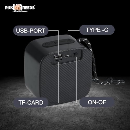 Pick Ur Needs Wireless Rechargeable Portable Bluetooth Speaker | Water Proof | Splash Proof | Premium Speaker Compatible with All Mobile Phone (Black) - Image 2