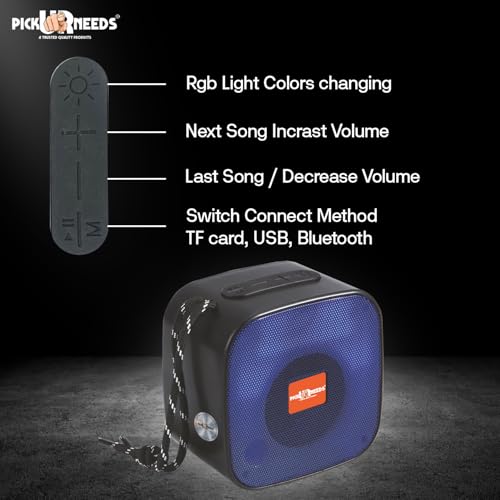 Pick Ur Needs Wireless Rechargeable Portable Bluetooth Speaker | Water Proof | Splash Proof | Premium Speaker Compatible with All Mobile Phone (Black) - Image 5