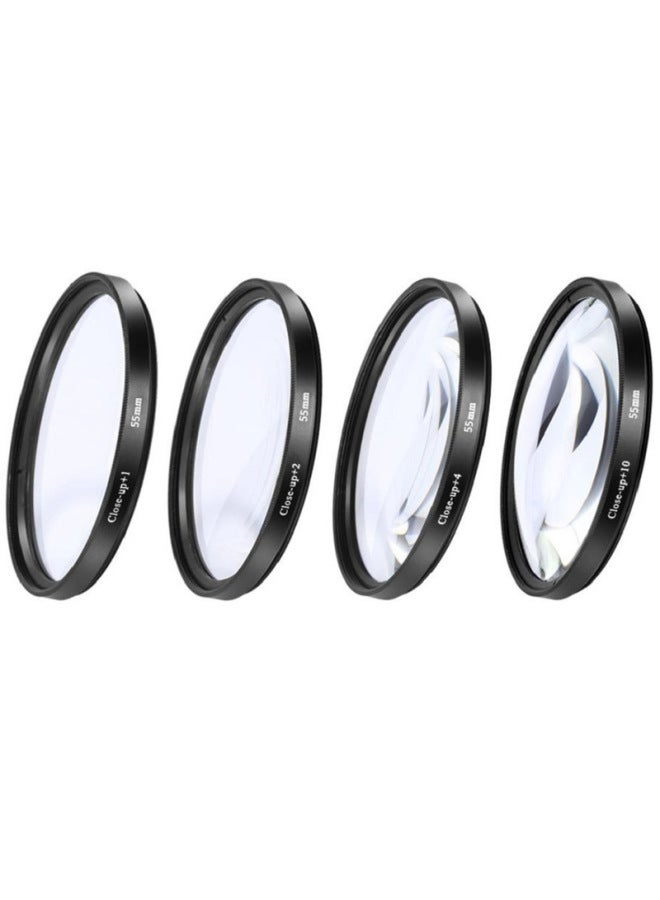 58mm Close-up Mirror Close-up Mirror Combination 4-piece Set +1+2+4+10 Send Filter Bag-Color:58mm  - Image 1