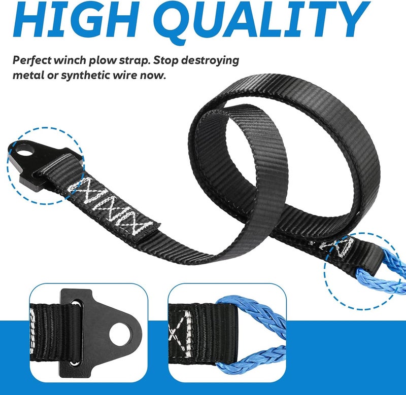 Apopip Plow Strap For ATV UTV Winch 64in Length Heavy Duty, ATV Snow Plow Parts Plow Lift Strap of Snow Plow Accessories - Image 4