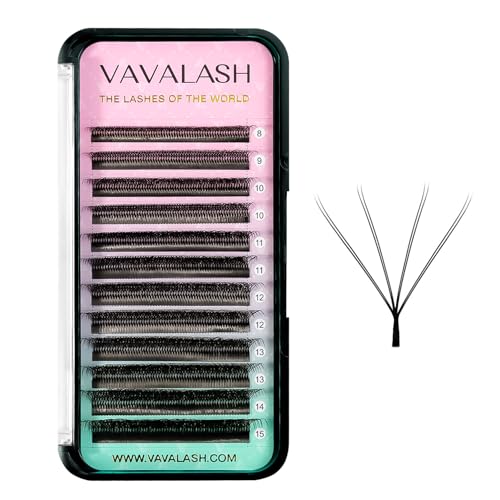 VAVALASH 4D Double Tips W Shape Eyelash Extension 4D WW Premade Fans 007 C Curl Volume Lash Extensions Easy Fanning False Lashes Matte Black Volume Premade Cluster W LashesWW4D007C815mm - Image 1