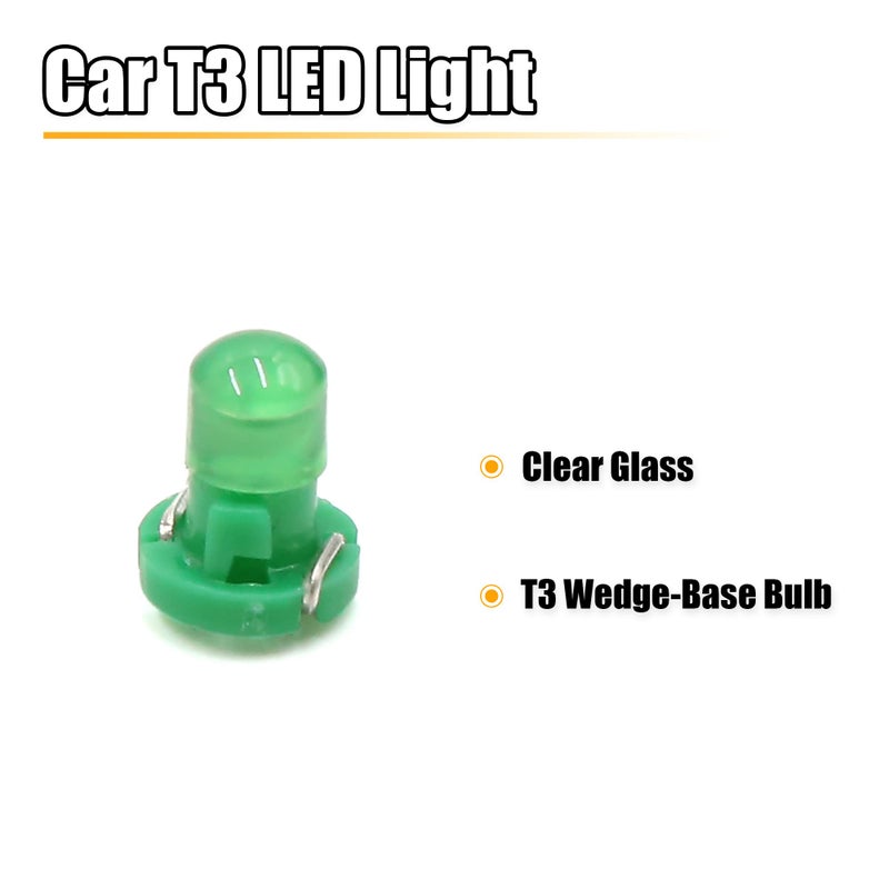 Generic uxcell Sourcingmap 5pcs 12V Green T3 Car Wedge LED Dash Gauge Instrument Panel Light Bulb Interior  - Image 2