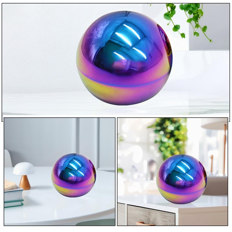 2 Pack 12cm Polished Stainless Steel Reflective Garden Mirror Globes For Lawn Patio Decor - Image 4