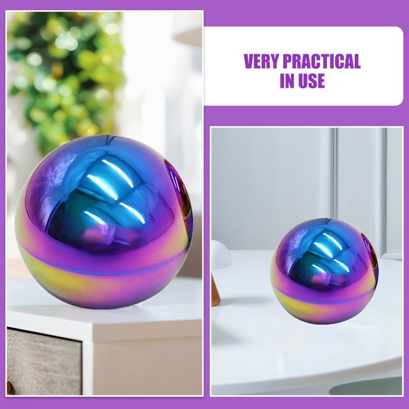 2 Pack 12cm Polished Stainless Steel Reflective Garden Mirror Globes For Lawn Patio Decor - Image 5