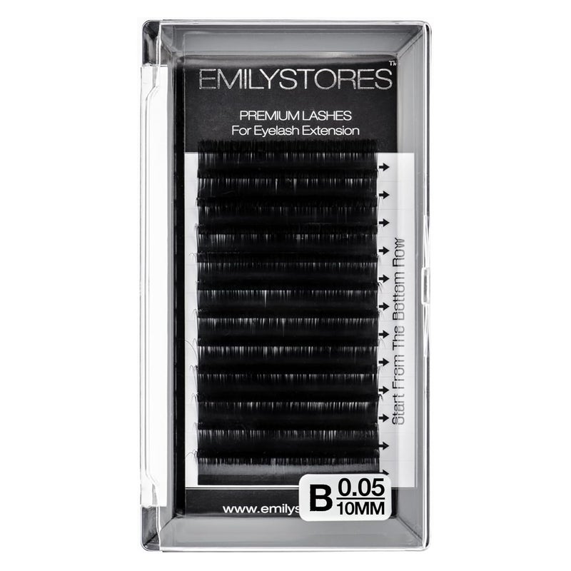 Lash Extensions 0.05mm Thickness B Curl 10mm Length Natural Looking Volume Eyelashes For Eyelash Extensions(0.05,B,10mm)