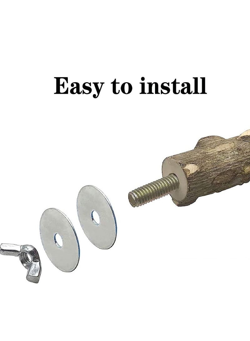 حامل ببغاء شائك من الخشب الطبيعي ، لعبة على شكل فرع ، عصا طحن بمخلب من أجل الطيور الصغيرة والمتوسطة الحجم ، ملحقات قفص كونور ببغاء كوكاتيل - Image 5