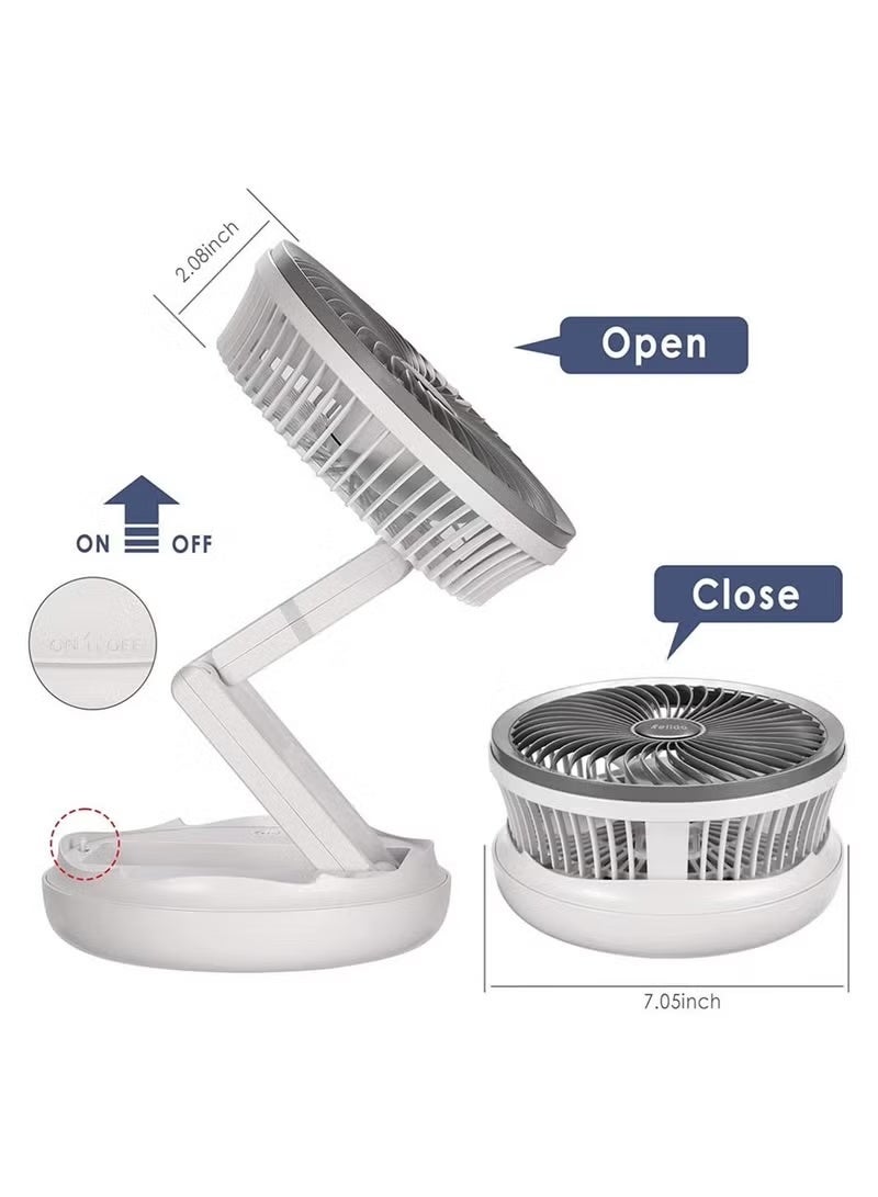 Portable Fan for Travel, USB Rechargeable Small Fan with 4000mAh Battery 4 Wind Speeds, Air Circulator and Foldable Silent Personal Fan for Bedroom Bedside Desktop Camp Tent - Image 4