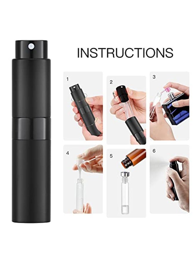 Fasola 2Pcs 8ml Atomizer Perfume Spray Bottle for Travel, Empty Refillable Cologne Dispenser, Portable Sprayer (Matte Black) - Image 3