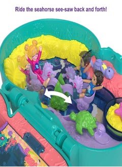 Polly Pocket Polly Pocket Compact Playset, Otter Aquarium with 2 Micro Dolls & Accessories, Travel Toys with Surprise Reveals  - Image 3