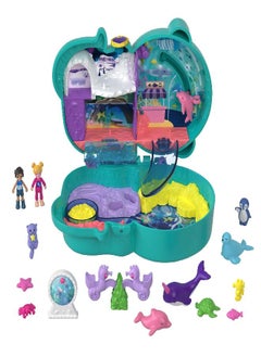 Polly Pocket Polly Pocket Compact Playset, Otter Aquarium with 2 Micro Dolls & Accessories, Travel Toys with Surprise Reveals  - Image 4