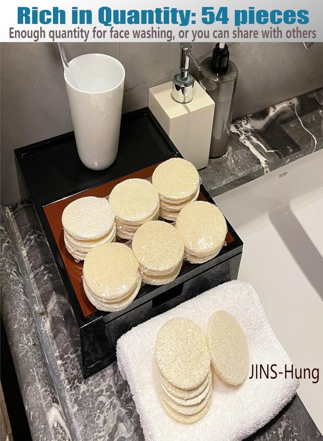 JINS-Hung 54 Pack Natural Loofah Sponge Exfoliating Face Pads - Facial Body Scrubbers Pad - When Bath Shower and Spa - Loofa Sponges Brush Scrub - Bulk Loofahs Scrubber - Cleansing Skin for Women and Men - Image 2