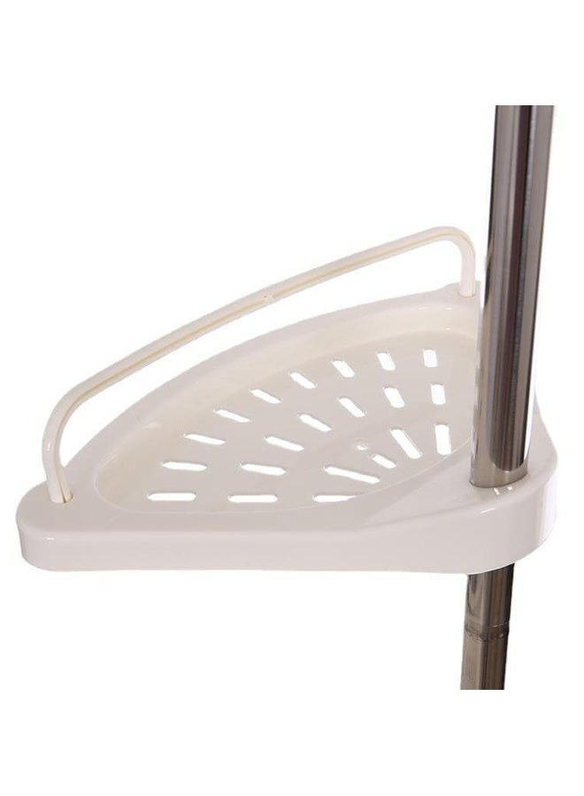4 Layer Shelf Corner Shower Caddy Tension Pole, Stainless Steel Constant Tension Pole, Adjustable Corner Shower Shelf, Rustproof Floor Standing Rack ，1.1m to 2.6m - Image 3