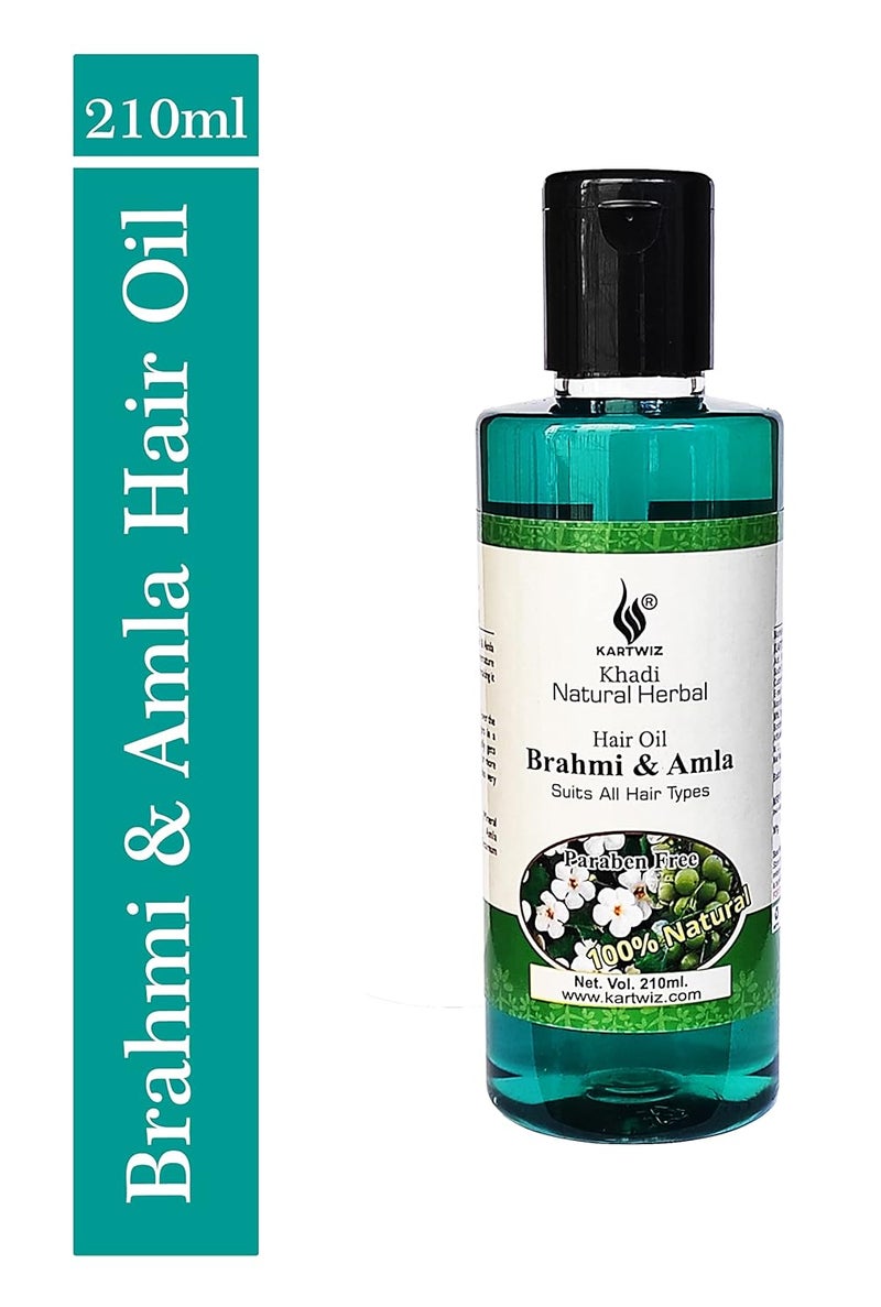 Khadi Natural Herbal Amla Brahmi Hair Oil For Growth Pack of 1 210 ml - Image 2