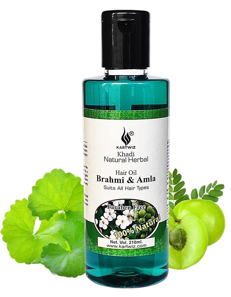 Khadi Natural Herbal Amla Brahmi Hair Oil For Growth Pack of 1 210 ml - Image 4