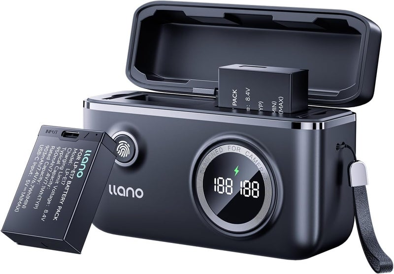 llano حزمة 2 بطاريات LP-E17 مع منفذ USB-C، شاحن بطارية مزدوج لكانون EOS R50 RP R10 R8، Rebel T8i، T7i، T6i، T6s، SL2، SL3، EOS M3، M5، M6، كاميرات EOS 200D، 77D، 750D، 760D، 800D، 8000D (حزمة 2) - Image 1