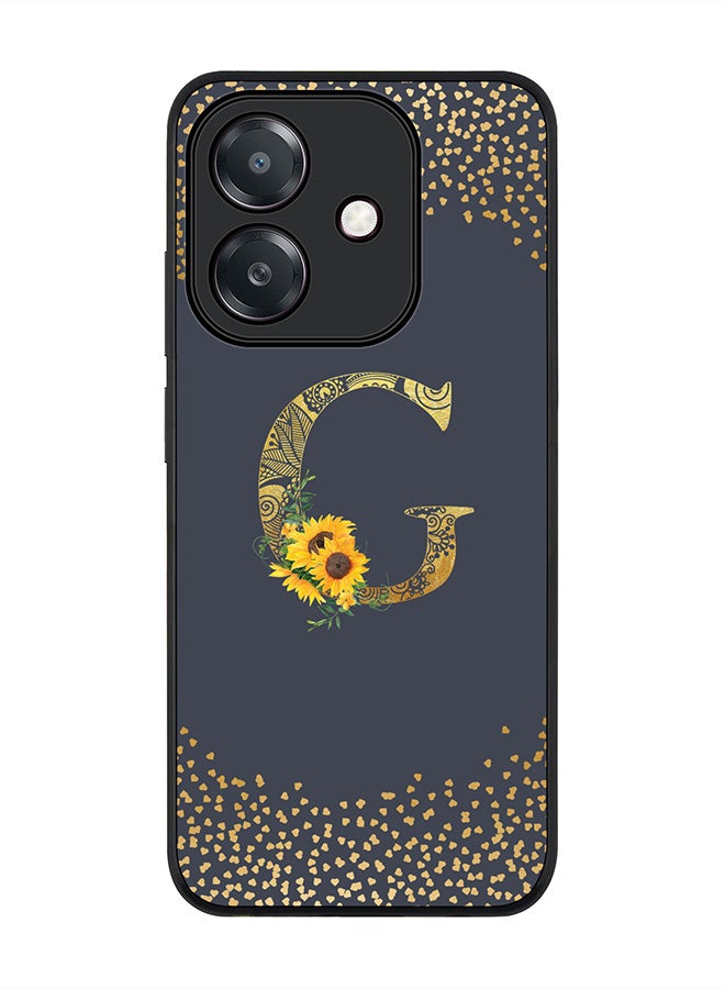Stylizedd For Oppo A5i Case,Slim fit Camera Protection, Shockproof Thin Phone cover  - Custom Floral Monogram - G  (Grey )