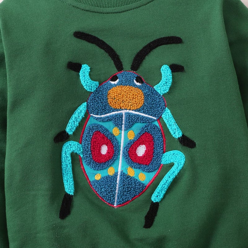 Bumeex Baby Toddler Boy Sweatshirt Clothes,Crewneck Long Sleeve Shirt Top Outfit Green 2t - Image 5