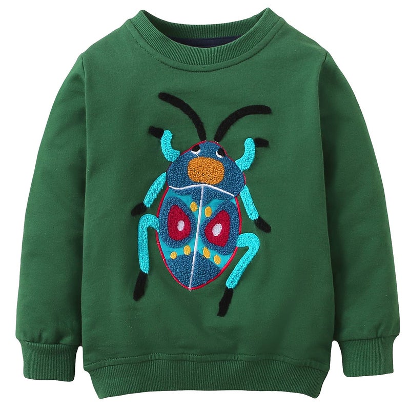 Bumeex Baby Toddler Boy Sweatshirt Clothes,Crewneck Long Sleeve Shirt Top Outfit Green 2t - Image 1