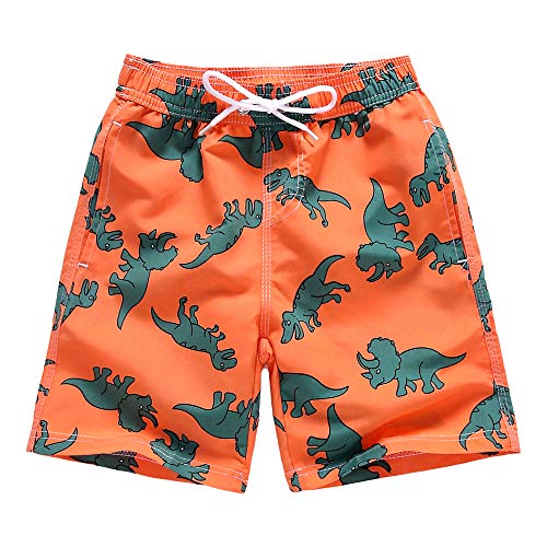 techcity Boys Swim Trunks, Quick Dry Beach Swim Shorts Little Boys Bathing Suit Swimsuit Toddler Boy Swimwear with Mesh Lining, 3-14 Years (7-8 Years, Dinosaur) - Image 1