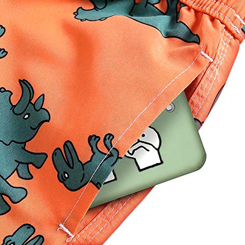 techcity Boys Swim Trunks, Quick Dry Beach Swim Shorts Little Boys Bathing Suit Swimsuit Toddler Boy Swimwear with Mesh Lining, 3-14 Years (7-8 Years, Dinosaur) - Image 4