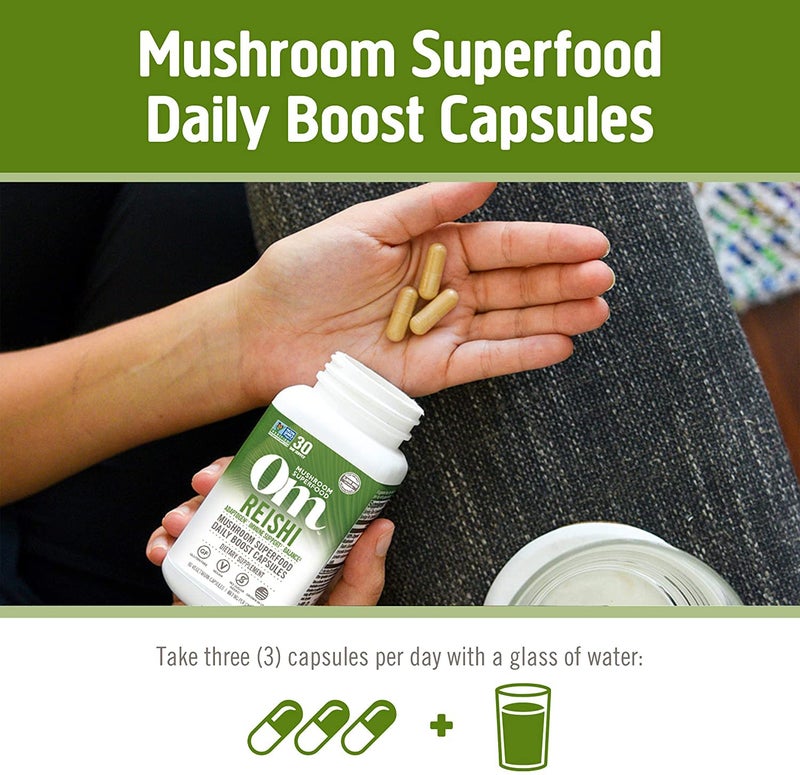 OM Mushroom Superfood Reishi Mushroom Capsules Supplement, Promotes Stress & Immune Support, 90 Count, 30 Days Supply - Image 5
