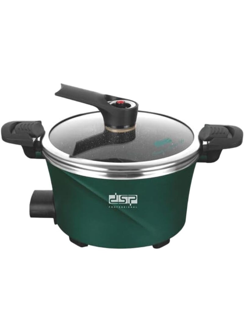 دي اس بي طنجرة ضغط كهربائية بوتاجاز قابلة للتعديل مع درجة حرارة أوتوماتيك 1350 وات KB-5009 من دي اس بي، 4.5 لتر يمكن استخدامه للبخار، الغلي، الطهي البطيء، والطهي على البخار -اخضر - Image 1